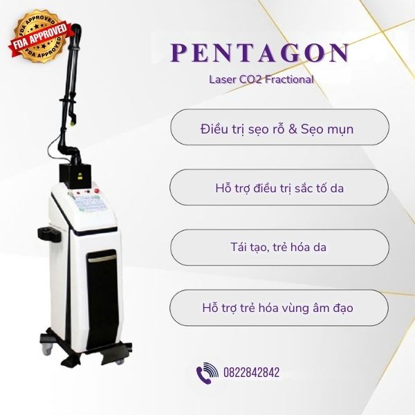 Ứng dụng điều trị của Laser CO2 Fractional Pentagon