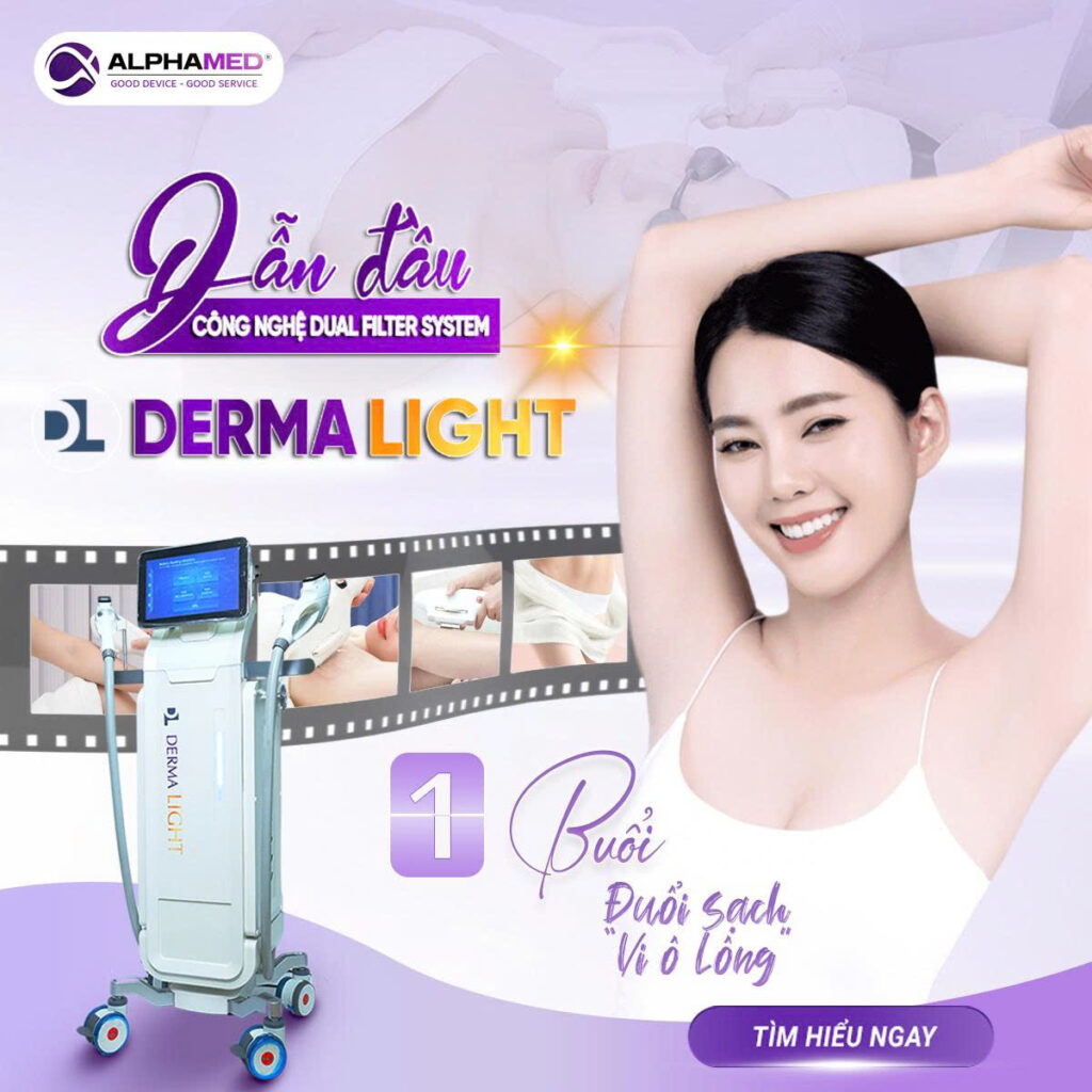 Derma Light – Công nghệ DPL thế hệ mới với hệ thống lọc kép, triệt lông nhanh, không đau, an toàn cho mọi loại da.