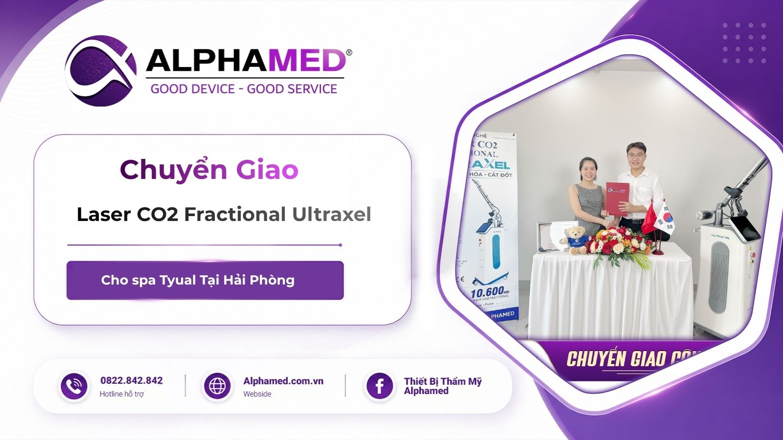 chuyển giao Laser CO2 Fractional Ultraxel tại Hải Phòng cho Tyual Spa